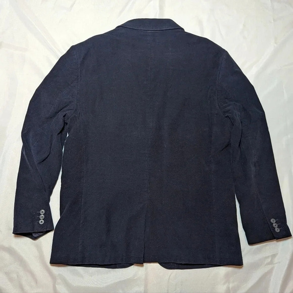 GAP Cotton Velvet Style Navy Blue Double Button Blazer Sport  Coat Mens XL - Picture 3 of 12